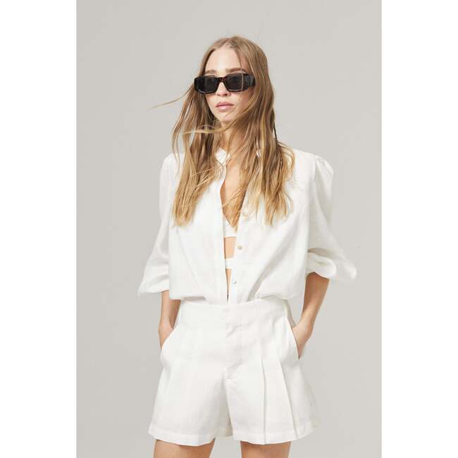 Frida Linen Shorts, Off White