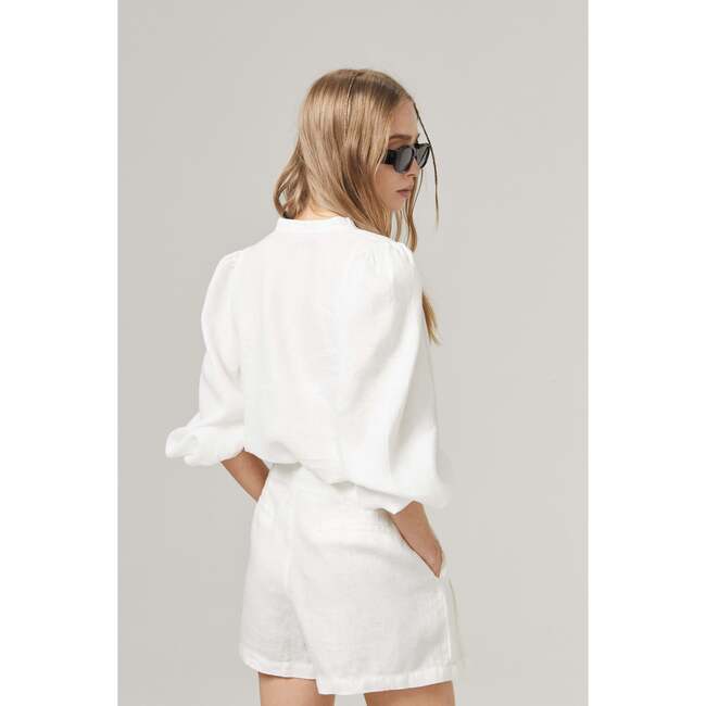 Frida Linen Shorts, Off White - Shorts - 3