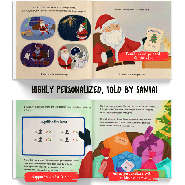 Santa's Visit to your House (Personalized Christmas Book for upto 4 kids) - Books - 3