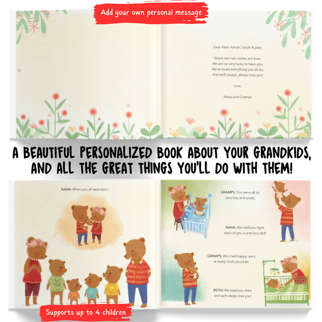 Grandkids, We Love You! (A Personalized Read-Aloud Gift for upto 4 Grandkids from Grandparents/ Single Grandparent) - Books - 3