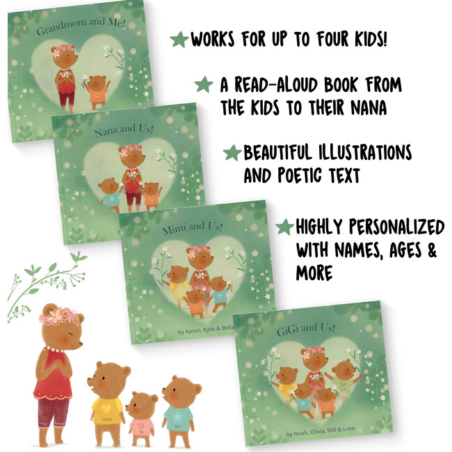 Grandma and Us / Me (A Personalized Read-Aloud Gift from upto 4 Grandkids to Grandmom)