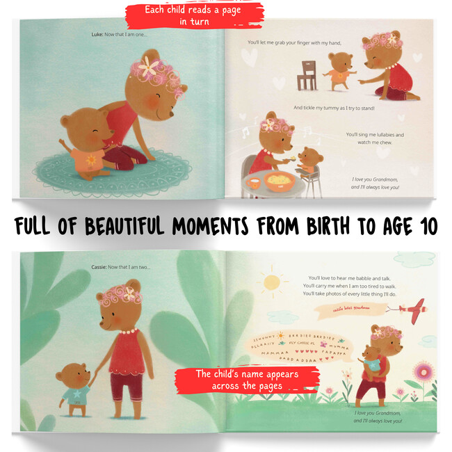 Grandma and Us / Me (A Personalized Read-Aloud Gift from upto 4 Grandkids to Grandmom) - Books - 4