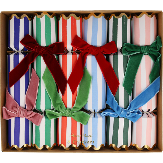 Stripe Velvet Bow Crackers - Party Accessories - 1