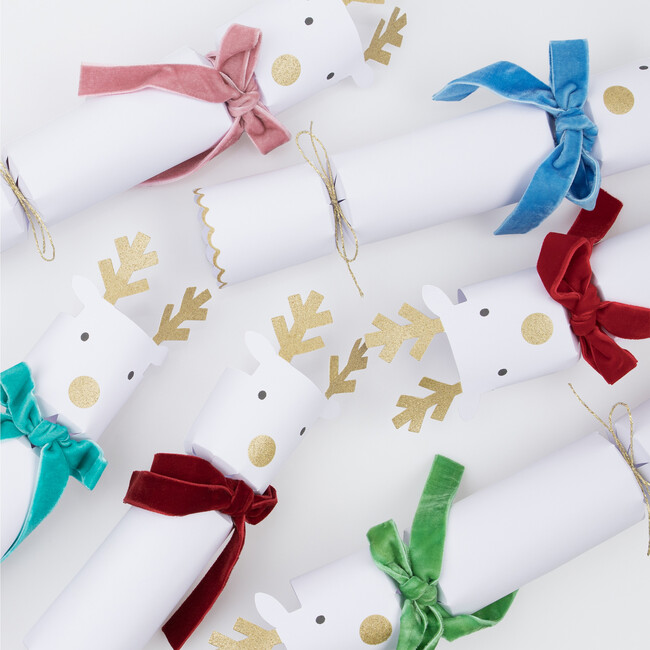 Reindeer With Velvet Bows Crackers - Party Accessories - 5