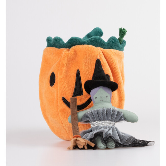 Pumpkin Witch Mini Doll - Soft Dolls - 3