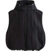 Hooded Puffer Vest, Black - Vests - 1 - thumbnail
