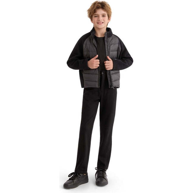 Quilted Zip Jacket, Black