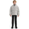 Puffer Jacket with High Collar, Gray - Jackets - 2