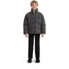 Puffer Jacket with High Collar, Black - Jackets - 2