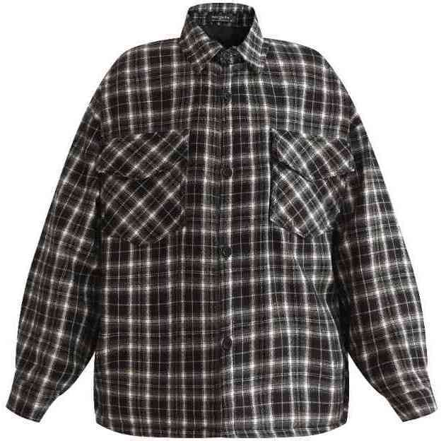 Plaid Flannel Shirt, Gray