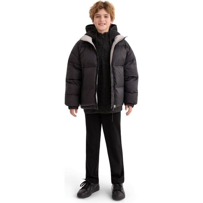 Quilted Puffer Jacket, Black