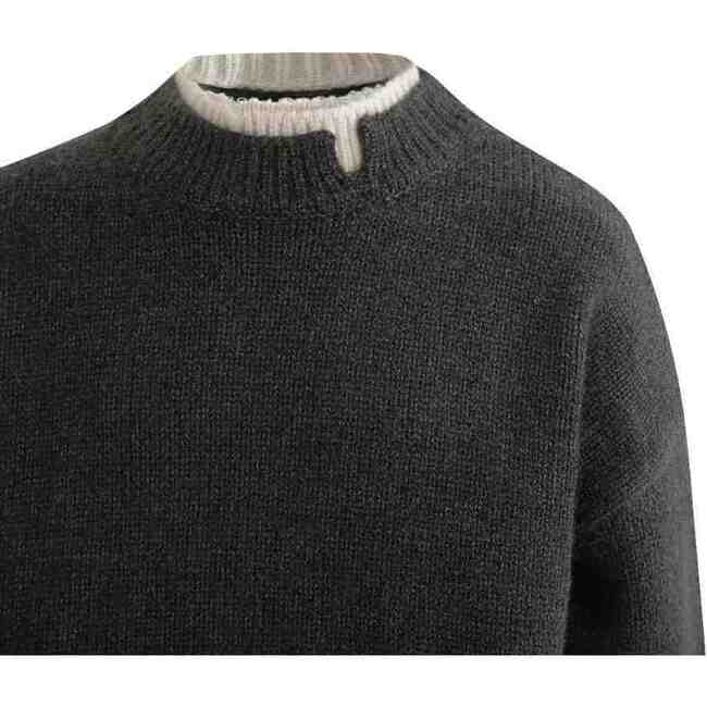 Classic Knit Sweater, Dark Gray - Sweaters - 3
