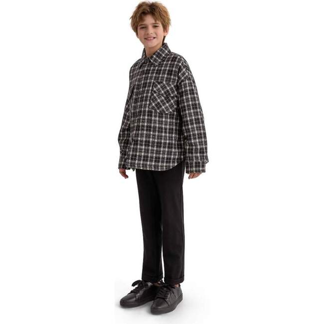 Plaid Flannel Shirt, Gray