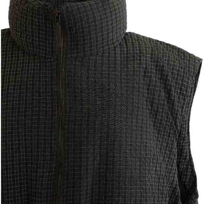 Grid-Pattern Quilted Vest, Black - Vests - 3
