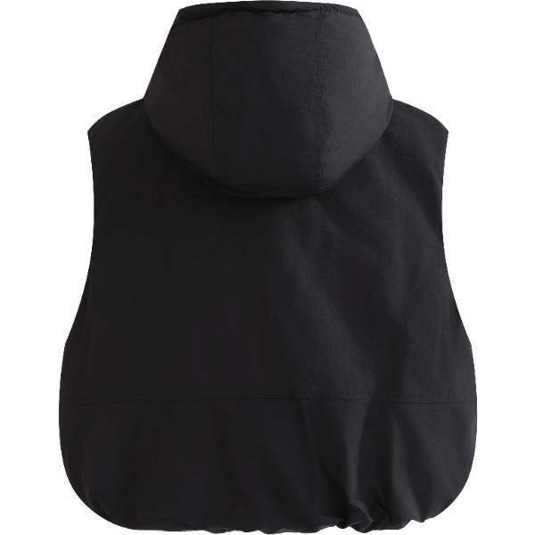 Hooded Puffer Vest, Black - Vests - 4