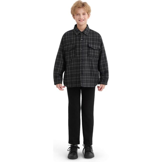 Plaid Flannel Shirt, Black
