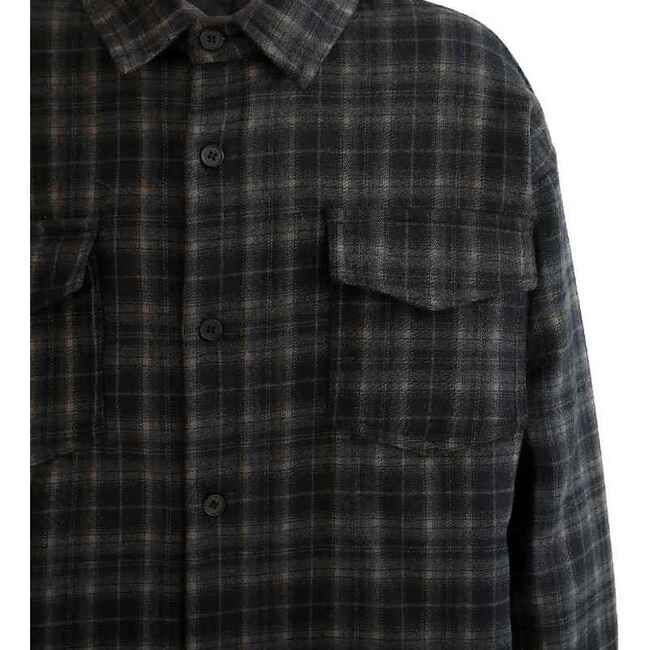 Plaid Flannel Shirt, Black - Button Downs - 3