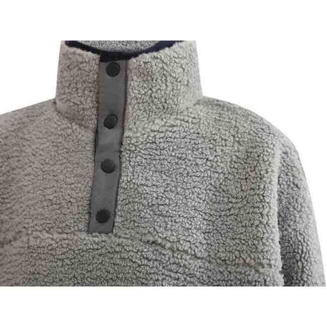 Sherpa Fleece Pullover, Gray - Sweatshirts - 3