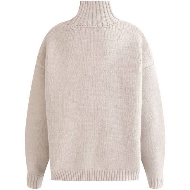 Button-Up Ribbed Sweater, Beige - Sweaters - 4