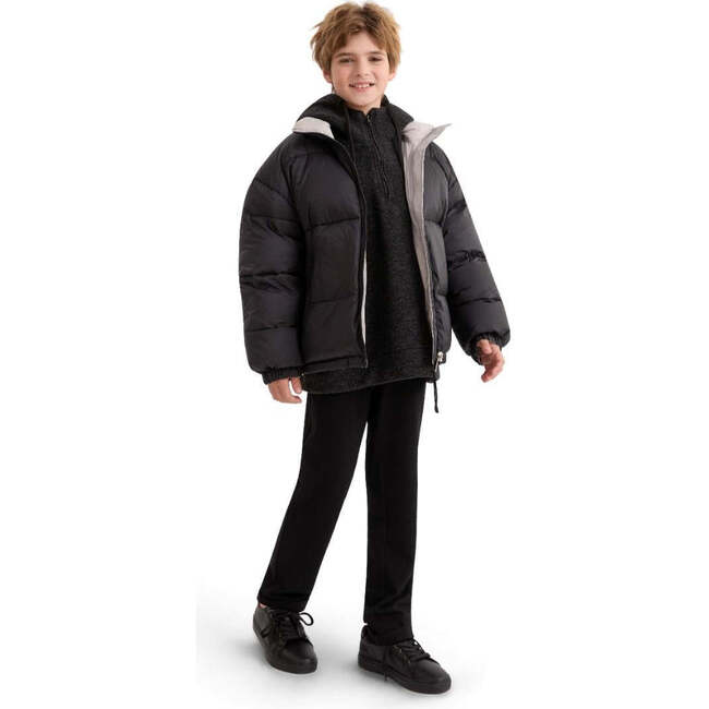Quilted Puffer Jacket, Black - Jackets - 6