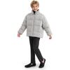 Puffer Jacket with High Collar, Gray - Jackets - 6