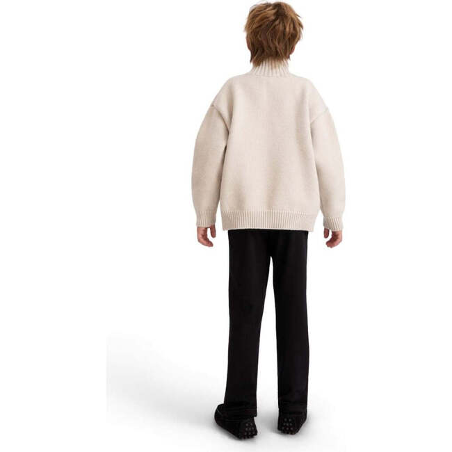 Button-Up Ribbed Sweater, Beige - Sweaters - 6