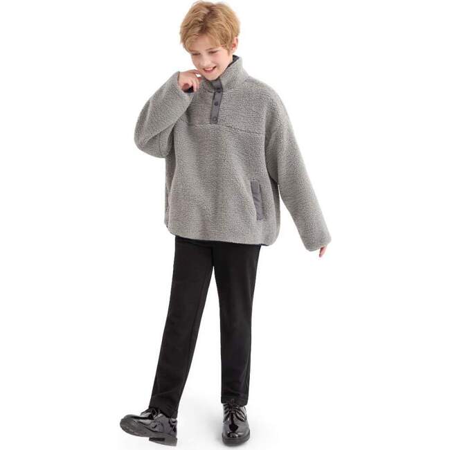 Sherpa Fleece Pullover, Gray - Sweatshirts - 6