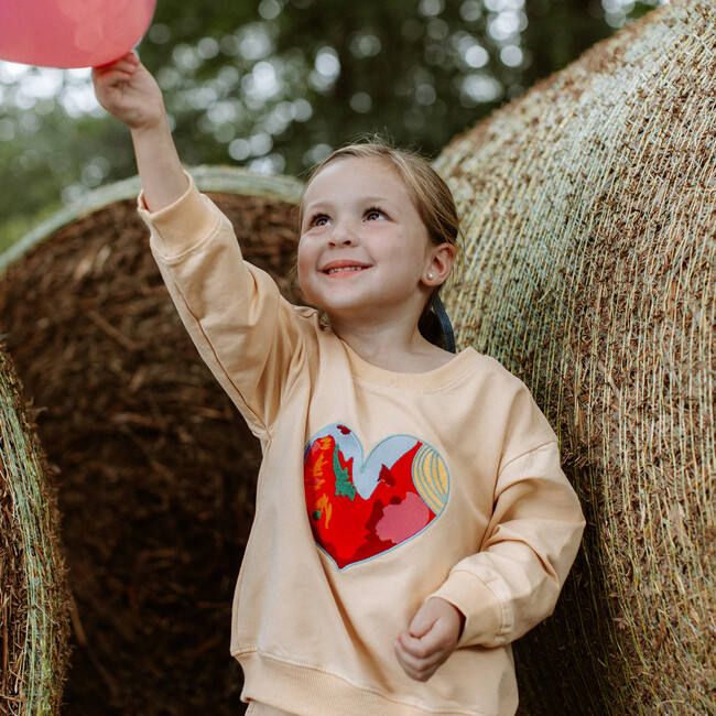 Orange Happy Heart Sweatshirt