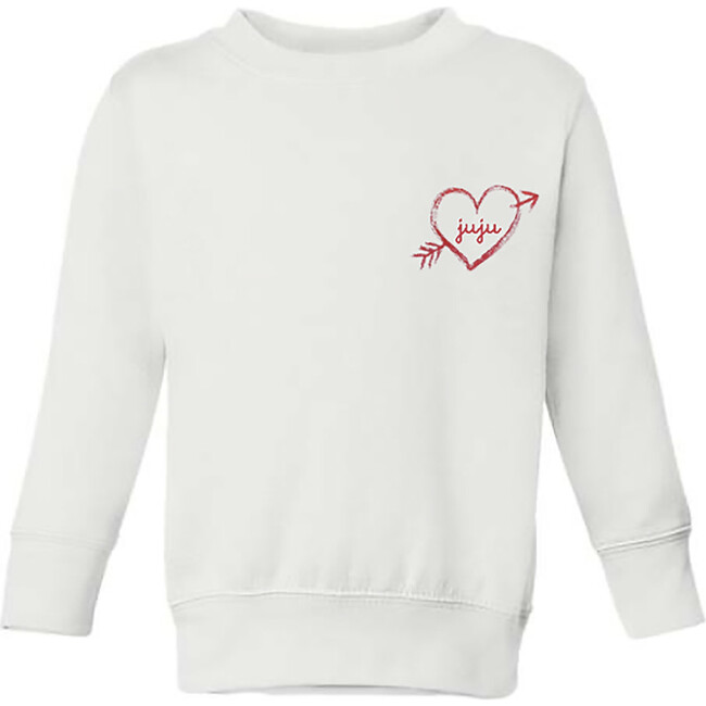 Heart Bow + Arrow Classic Crewneck Fleece, White