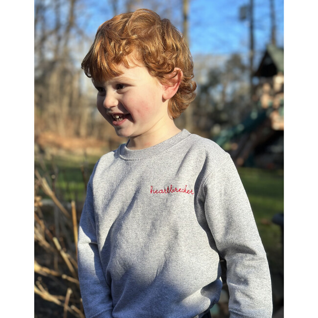 "heartbreaker" Classic Crewneck Fleece, Heather Gray