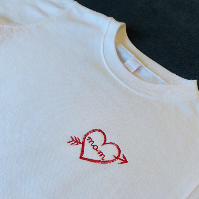 Heart Bow + Arrow Classic Crewneck Fleece, White