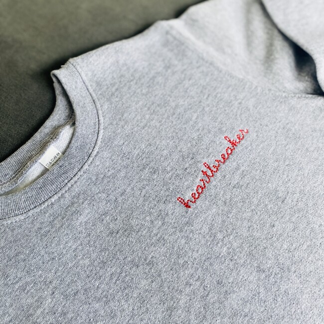 "heartbreaker" Classic Crewneck Fleece, Heather Gray - Sweatshirts - 3
