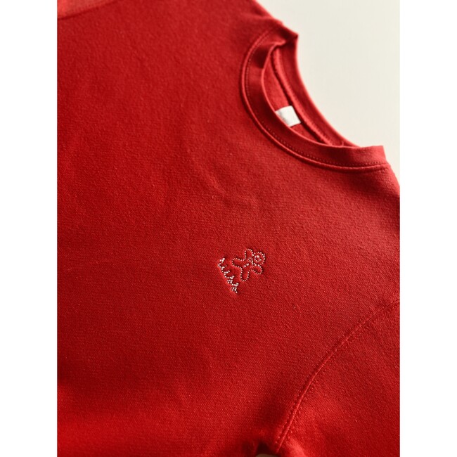 Gingerbread Man Personalized Little Kid Crewneck Fleece, Red