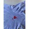 Monogrammable Red Smiley Heart Kid Hoodie, Grey - Sweatshirts - 2
