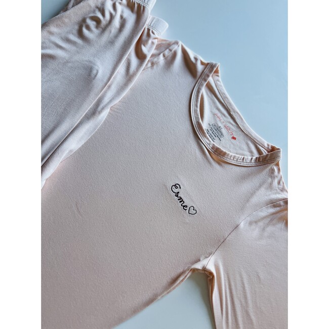 Baby + Kids Two-Piece Bamboo Cotton Personalized Pajamas, Pink