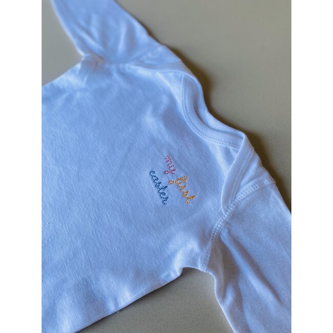 "My First Easter" Long Sleeve Onesie, White