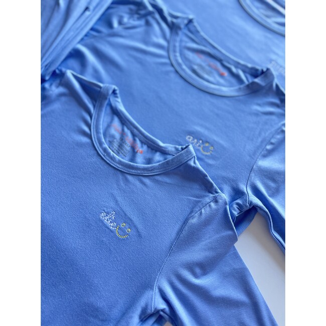 Baby + Kids Two-Piece Bamboo Cotton Personalized Pajamas, Slate Blue