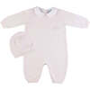 Girls Pique Collar Knit Longall with Hat Pink - Mixed Apparel Set - 1 - thumbnail
