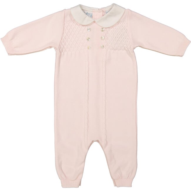 Diamond Lattice Knit Longall Pink