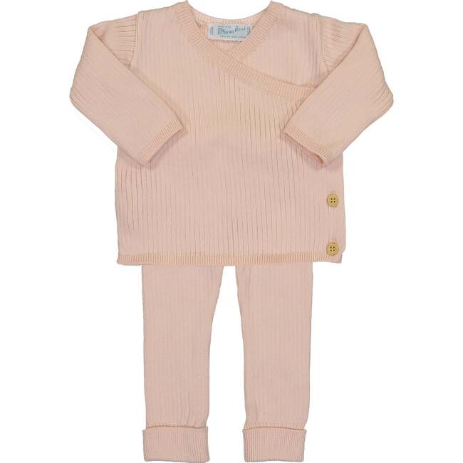 Ribbed Knit Wrap Set Blush