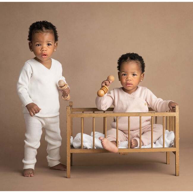 Ribbed Knit Wrap Set Blush