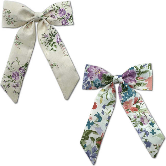 LuluLuvs Classic Bow, Liberty of London Purples Bundle Set - Hair Accessories - 1
