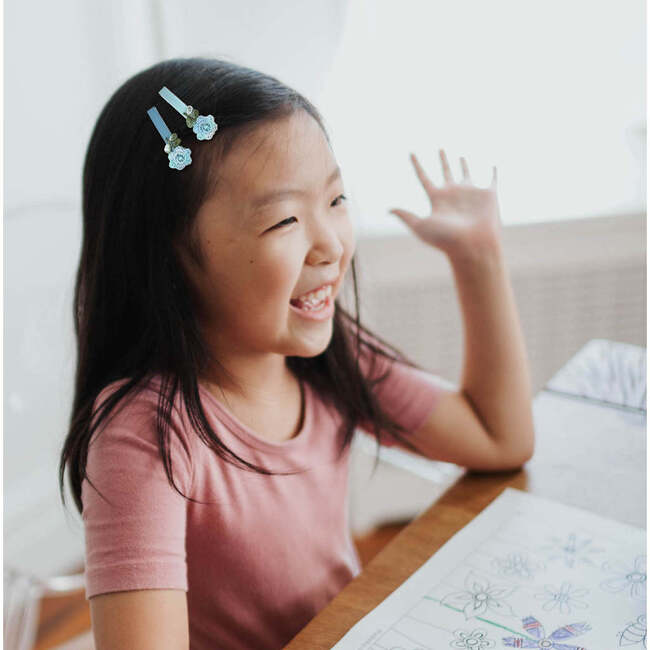 LuluLuvs Floral Bar Clips, Bundle Set - Hair Accessories - 3