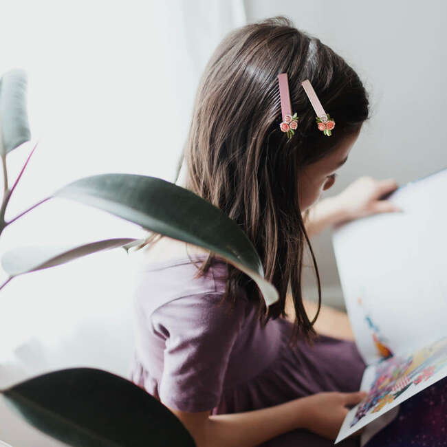 LuluLuvs Floral Bar Clips, Bundle Set - Hair Accessories - 4