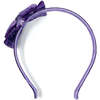 Glitter Bow Headband, Purple - Headbands - 3 - thumbnail