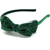 Glitter Bow Headband, Emerald - Hair Accessories - 2 - thumbnail