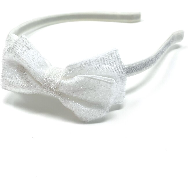 Glitter Bow Headband, Snow