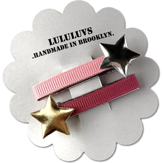 Star Clips, Rose Pink - Hair Accessories - 1