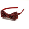 Glitter Bow Headband, Red - Hair Accessories - 4