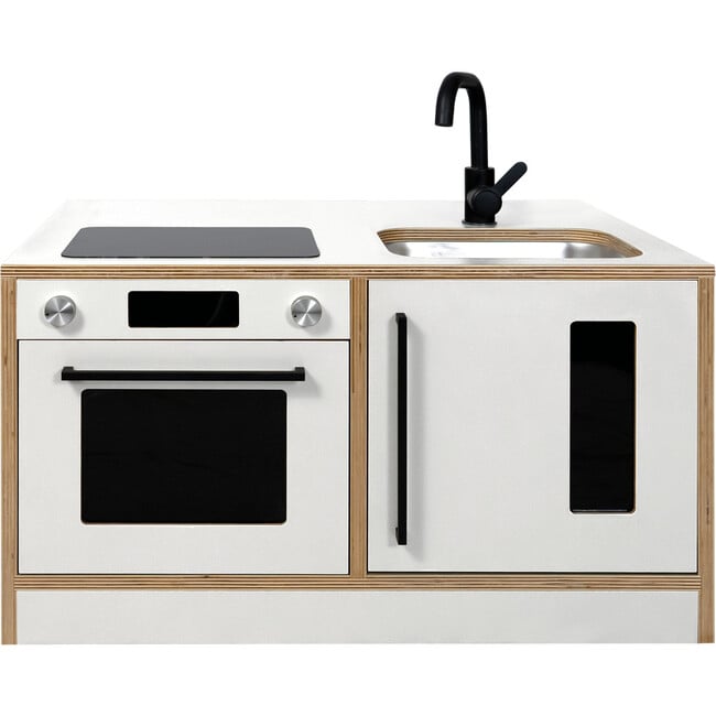 Kitchenette Mini Pretend Play Station, White & Oak